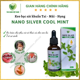 [Tặng vỏ xịt] Dung dịch sát khuẩn Tai Mũi Họng NANO SILVER COOL MINT - Xịt họng nano bạc - Lọ 30ml đậm đặc hương bạc hà
