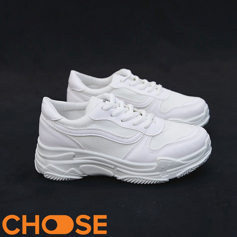 Giày Nữ Sneaker Choose Độn Đế Màu Trắng Mẫu Mới Mùa Hè Phối Viền Phong Cách Mới G29K7 | BigBuy360 - bigbuy360.vn