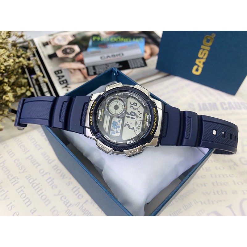 Đồng hồ nam dây nhựa Casio chính hãng Anh Khuê AE-1000W-2AVDF