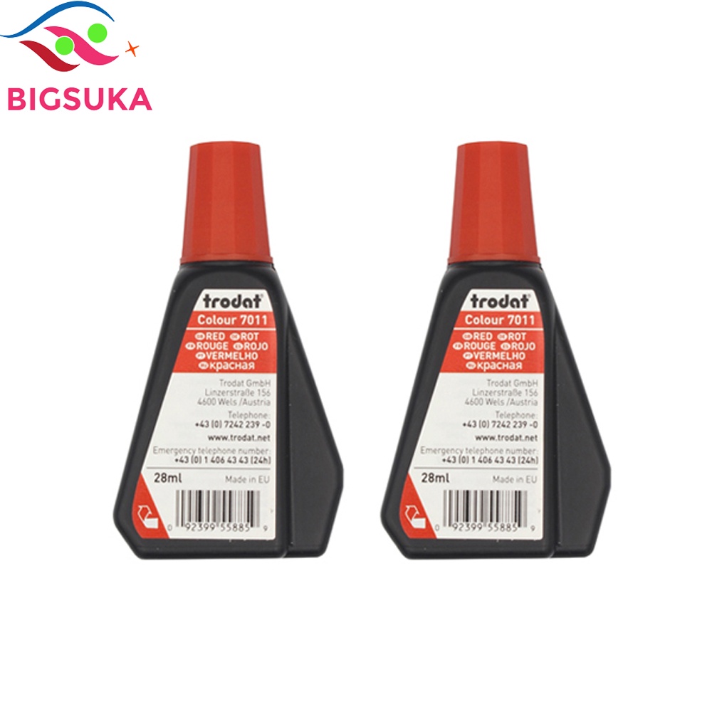 Mực dấu Trodat đỏ không phai - dùng cho con dấu, dấu tên, dấu tròn, dấu lật tự động BIGSUKA
