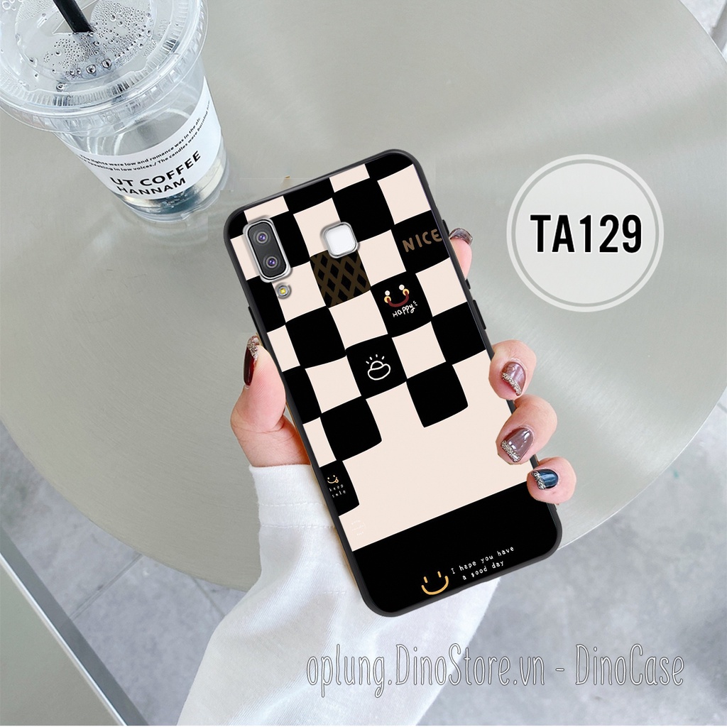 Ốp lưng Samsung A8 Star/A9 Star in hình họa tiết kẻ Caro đen đỏ thời trang viền dẻo bảo vệ camera, bền đẹp giá rẻ.