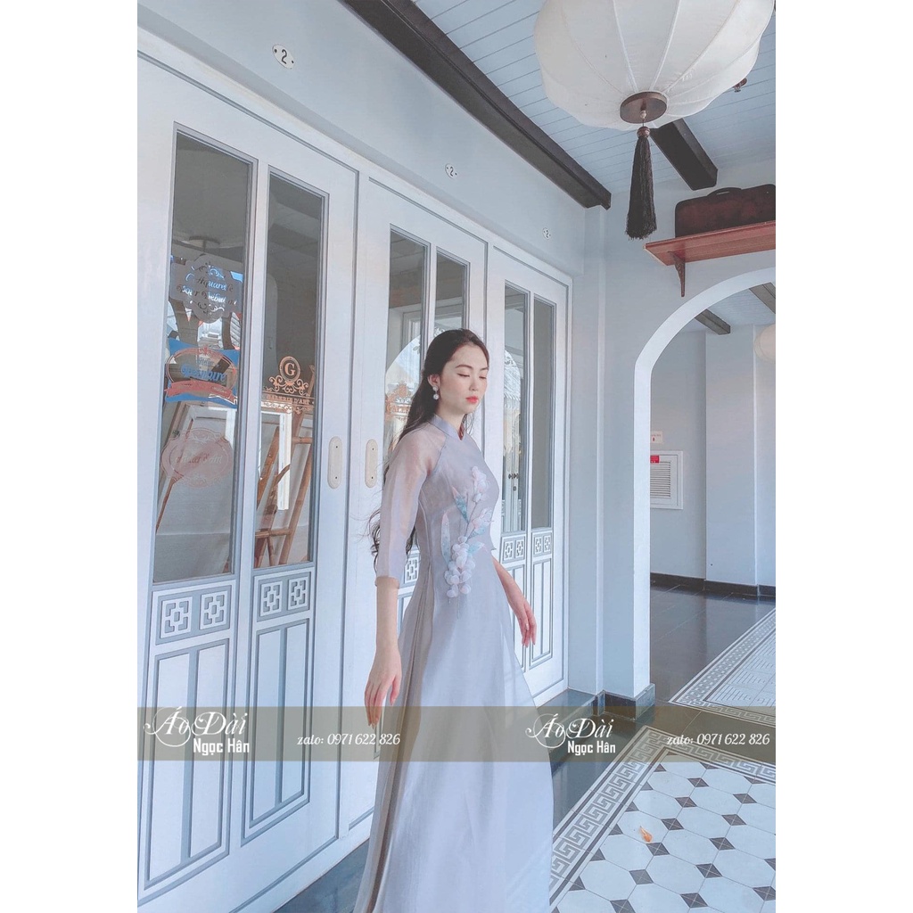 Áo Dài Cách Tân Nữ 4 Tà Cổ Vuông Tay Ngắn A13