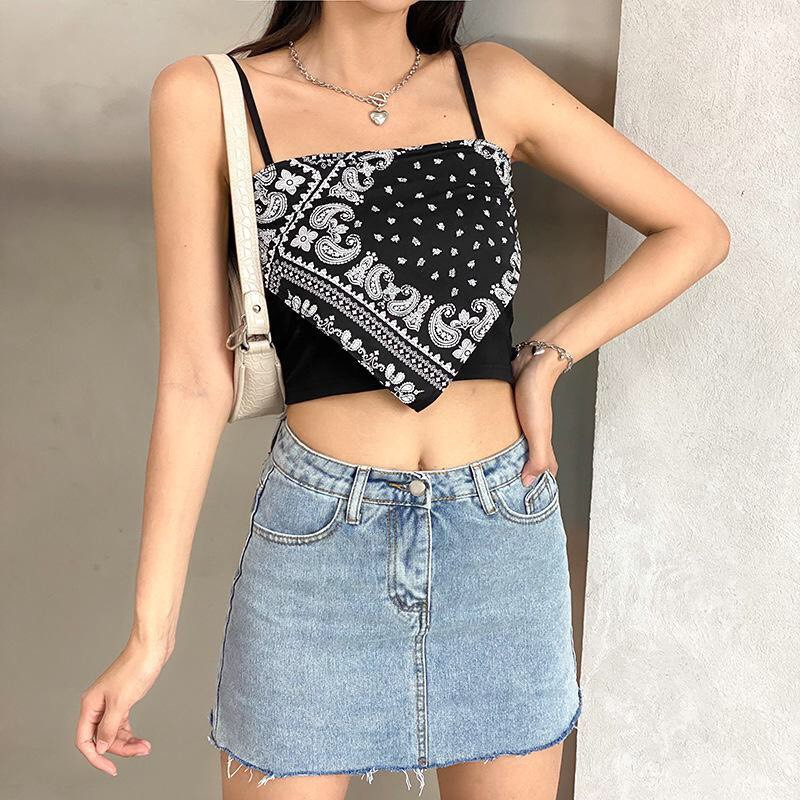 Áo 2 Dây Nữ Thổ Cẩm Họa Tiết - Áo Hai Dây Khăn Yếm Bandana Thổ Cẩm, Cực Đẹp - Luvie