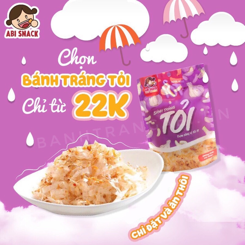 [SẴN SLL][FREE SHIP đơn 50k] BÁNH TRÁNG BƠ TỎI ABI ĐƠN HÀNG 5 BỊCH BẤT KỲ TẶNG 1 MÓC KHOÁ CUTE