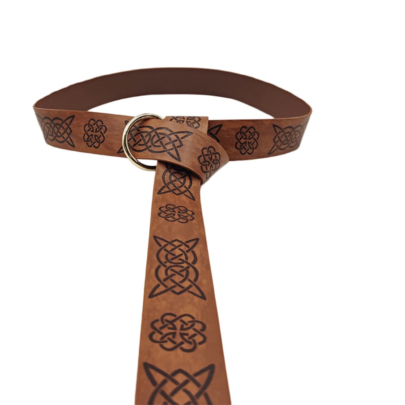 Nắp nổi thời trung cổ viking vegvisir da pu o ring belt retro renaissance