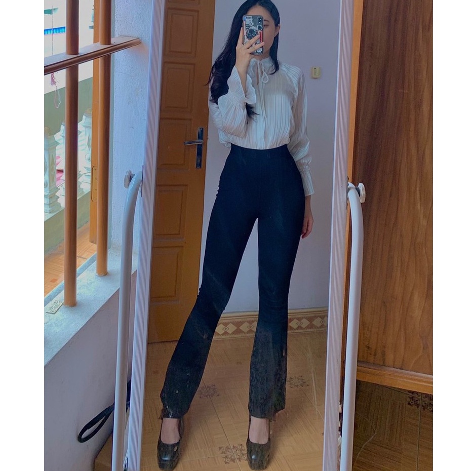 Quần Ống Loe Nữ Cạp Cao, Quần Nữ Ôm Ống Loe Nên From Xinh
