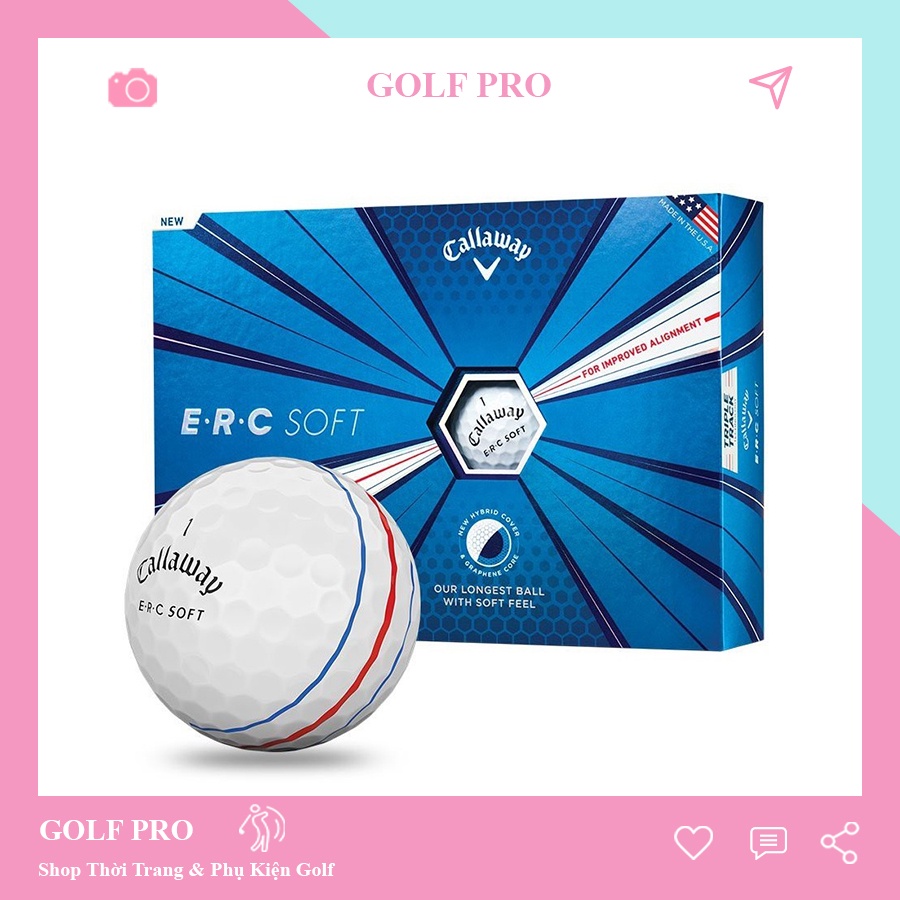 Bóng golf Callaway tập chơi mới (1 hộp 12 quả) - ERC SOLF 19 Triple Track BB001