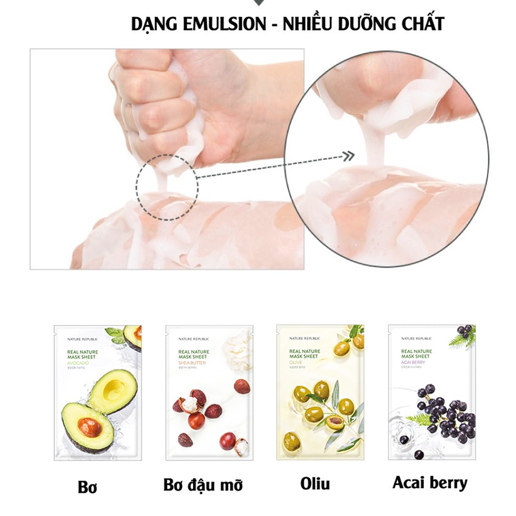 Mặt Nạ Nature Republic Chiết Xuất Bơ Dưỡng Ẩm Da 23ml Hasaki Sản phẩm chính hãng