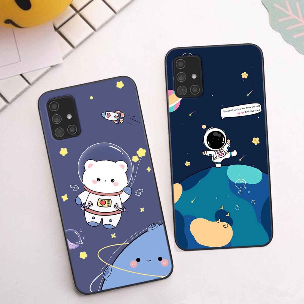 Ốp Samsung A31 / A51 / A71 in hình vũ trụ, phi hành gia bầu trời cute dễ thương