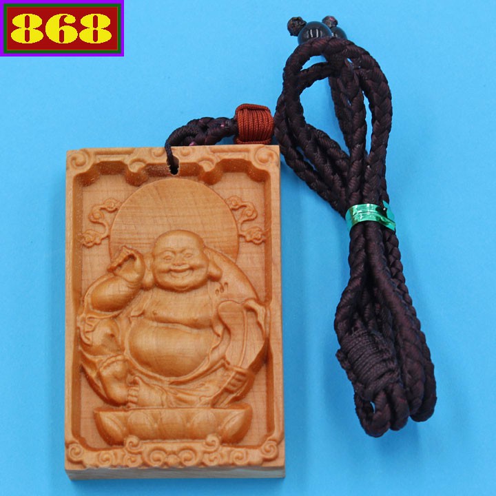 Dây đeo cổ Di Lặc gỗ ngọc am DMG22