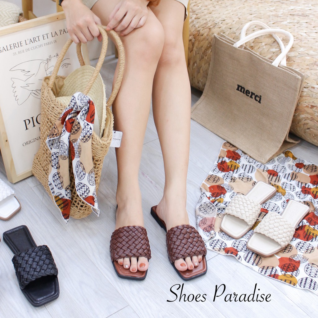 Dép đế bệt nữ bảng ngang thời trang đẹp Shoes Paradise
