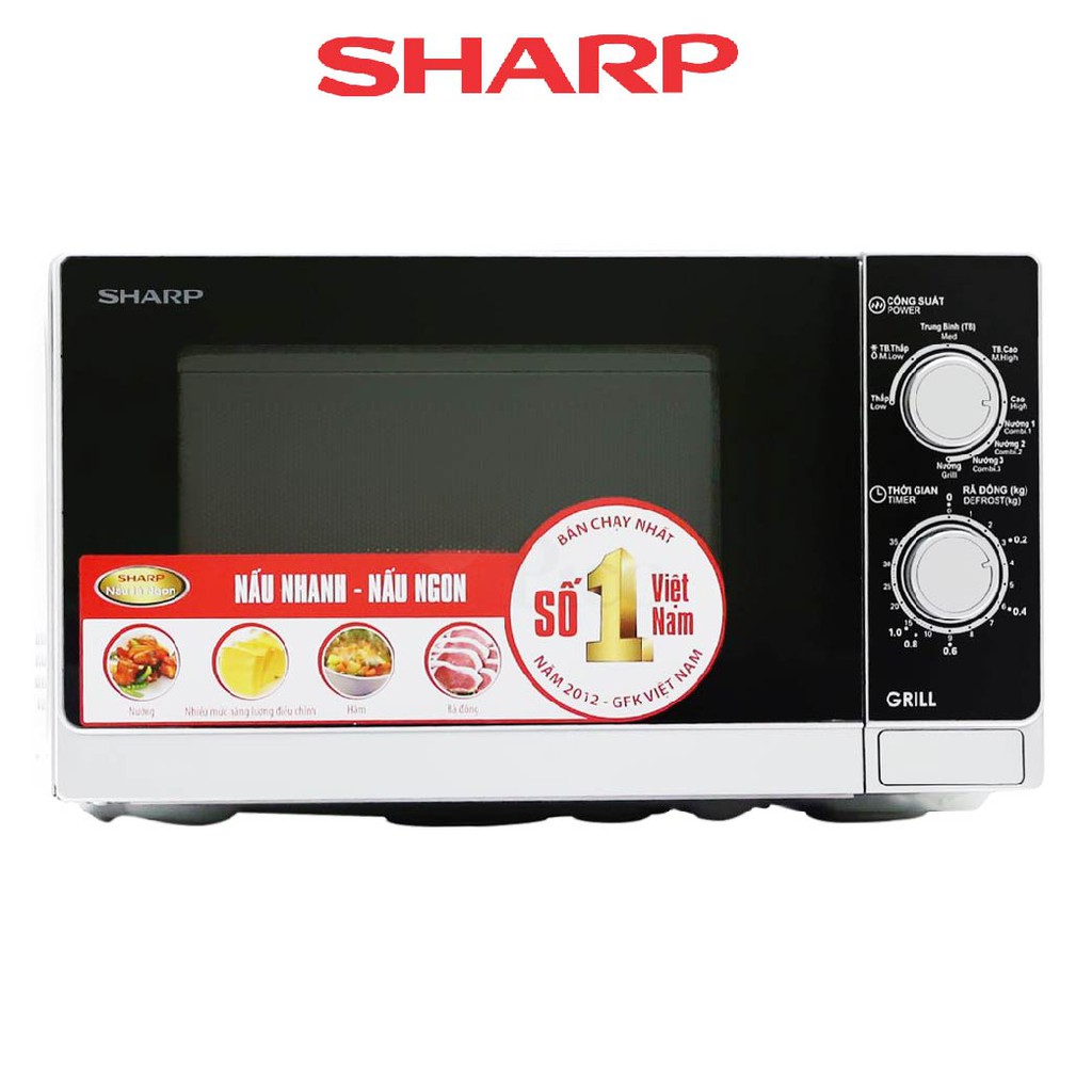 Lò Vi Sóng Có Nướng Sharp R-G222VN-S- 20 Lít - Hàng chính hãng