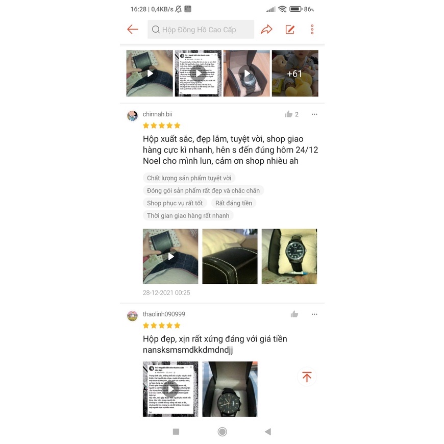 😍hộp đựng đồng hồ da cao cấp màu đen Lanchi1688