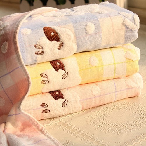 Khăn Tắm Vải Cotton Siêu Mềm Họa Tiết Cừu Và Mây