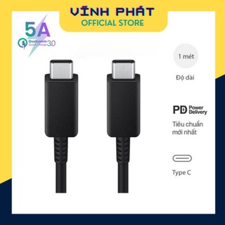 Dây Sạc Samsung C To C Sạc Nhanh 5A Note 10Plus S20 Ultra Chính Hãng