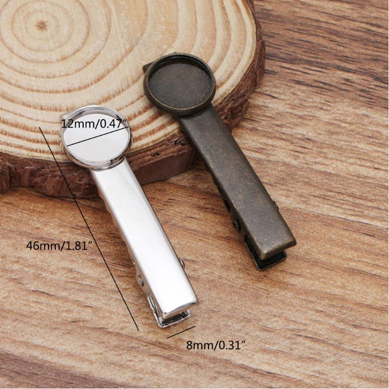 Set 10 Kẹp Tóc Trơn 12mm DIY Đa Ứng Dụng