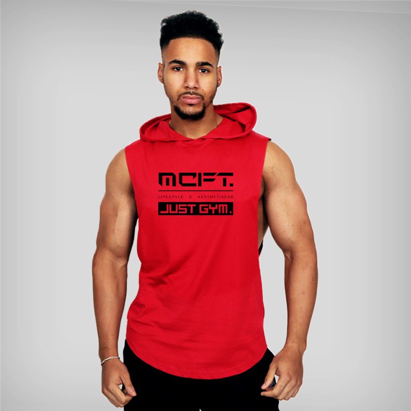 Áo Thun Thể Thao Không Tay Có Mũ Trùm Đầu Thời Trang Dành Cho Nam