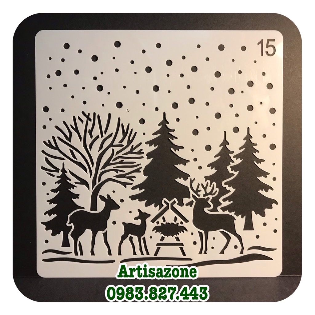 Pet Stencil Noel - Khuôn hình trang trí, tạo nền Noel  - 01 chiếc