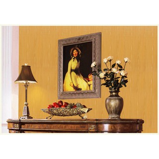 DECAL 1M PVC giấy dán tường khổ 45cm (có sẵn keo dán) – GIẢ VÁN NỀN MỘT MÀU VÀNG DT214