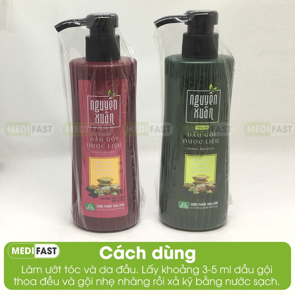 Dầu gội giảm gầu dược liệu Nguyên Xuân ngăn ngừa gàu, giảm ngứa - có vòi chai 250ml từ thảo dược