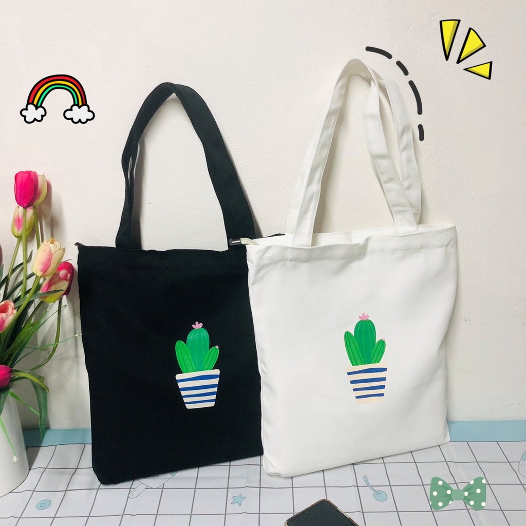 Túi tote vải canvas khổ A4 đi học đi chơi nhiều mẫu cực hot