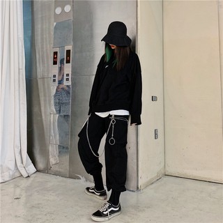 Quần túi hộp ulzzang đen
