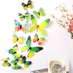 Bộ 12 Con Bướm 3d Dán Tường Siêu Xinh, Decor Chụp Ảnh, Trang Trí Dán Ở Phòng Ốc, Nhà Cửa Chống Thấm Nước Lizflower