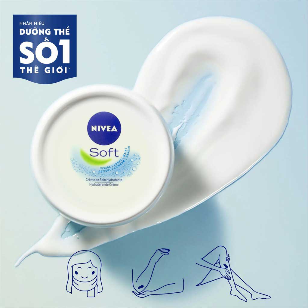 Kem dưỡng ẩm chuyên sâu Nivea Soft nhập khẩu Đức 200ml