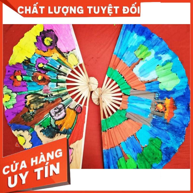 Bộ 10 quạt giấy màu trắng cho bé sáng tạo
