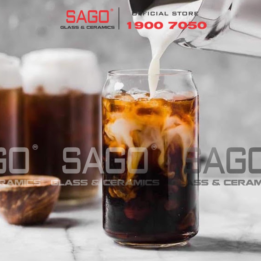Ly Thủy Tinh Glass Can 370ml | Thủy Tinh Cao Cấp