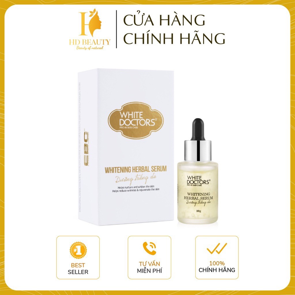 Serum dưỡng da ban đêm White Doctors Whitening Herbal Serum 30g