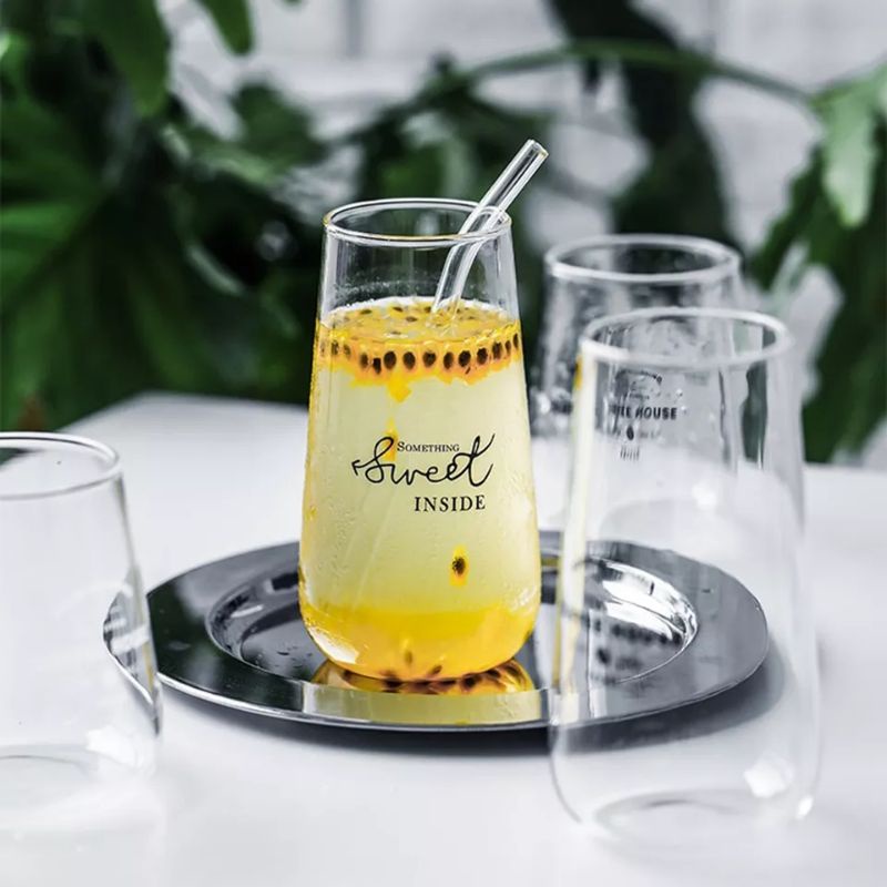 Ly, Cốc Thủy Tinh Uống Nước 500ML Chịu Nhiệt Cao Cấp Phong Cách Hàn Quốc Dễ Thương Pha Trà, Cocktail, Cà Phê, Sinh Tố
