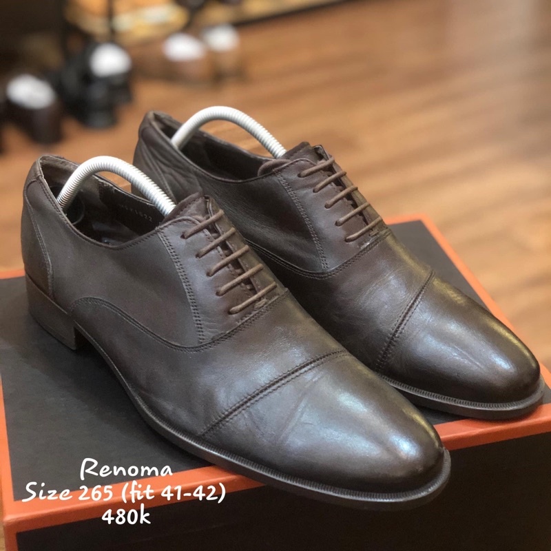 [Giày 2hand] [Size 42] [TonaShoe] Giày Tây Kiểu Oxford Thương Hiệu Renoma Màu Nâu Phù Hợp Mọi Loại Quần