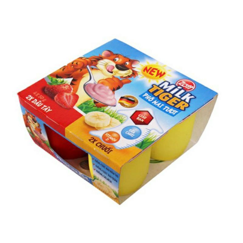 Lốc 4 hủ phô mai tươi Milk Tiger