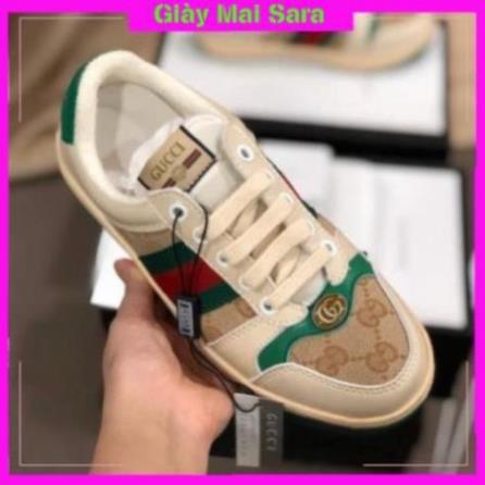 👟👟Giày Sneaker GUCCI Sơn Tùng ,Hải tú GG 3 vạch hàng cao cấp da thật cực chất full box size | BigBuy360 - bigbuy360.vn