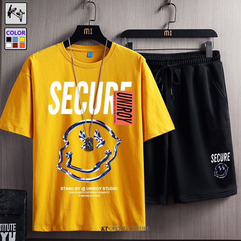 Bộ đồ KT KTZ6013 gồm áo thun tay ngắn và quần đùi thời trang Hàn Quốc size M-8XL dành cho nam