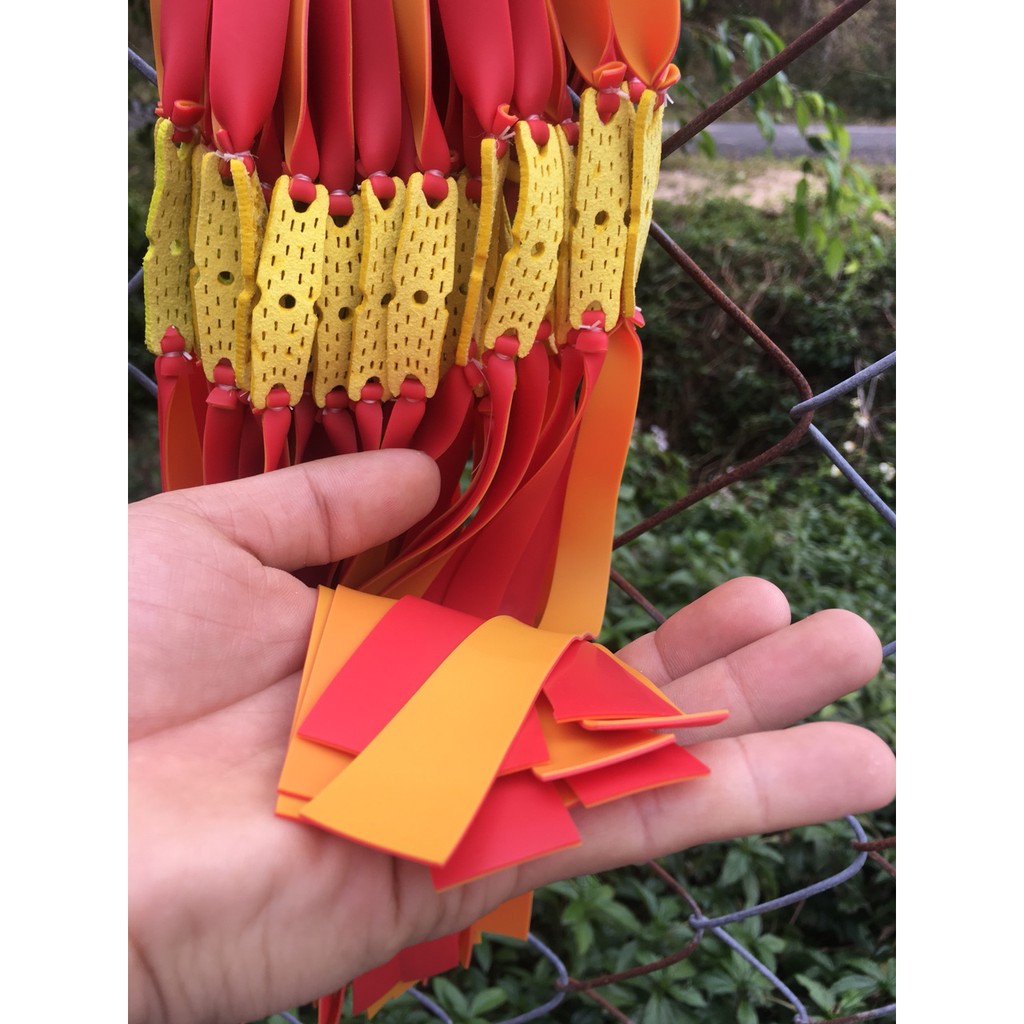 5 BỘ DÂY NÁ CAO SU 2 LỚP VÀNG ĐỎ DẦY 0.75MM