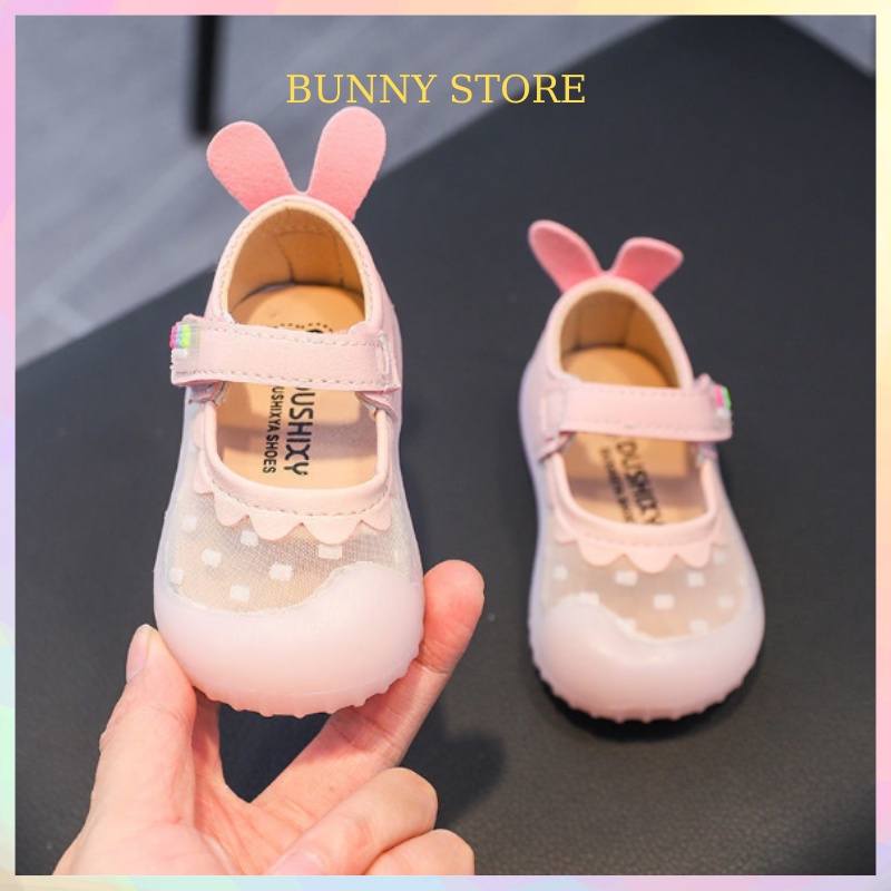 Giày tập đi cho bé gái lưới thoáng khí Bunny store, giày bé gái phù hợp cho trẻ em từ 8 tháng đến 3 tuổi đế mềm GTD08