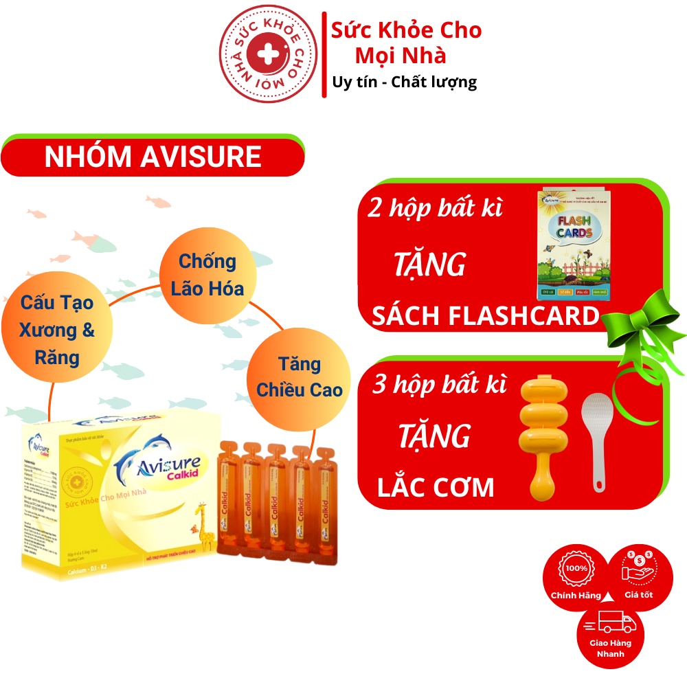 Avisure Calkid - Canxi Nano, Viên Uống Bổ Sung Canxi, Giúp Xương Răng Chắc Khỏe, Phát Triển Chiều Cao Cho Trẻ