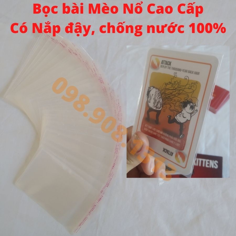 Sleeves bọc bài yugioh, pokemon, ma sói, uno, mèo nổ exploding kittens bảo vệ bài 6.4 x 9 cm