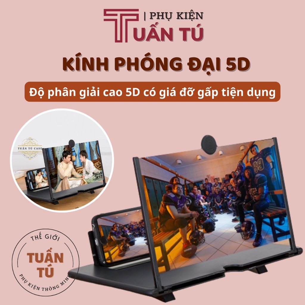 Kính phóng to màn hình điện thoại 5D Cao Cấp - Kính phóng đại màn hình điện thoại sắc nét không nhòe không đau mỏi mắt