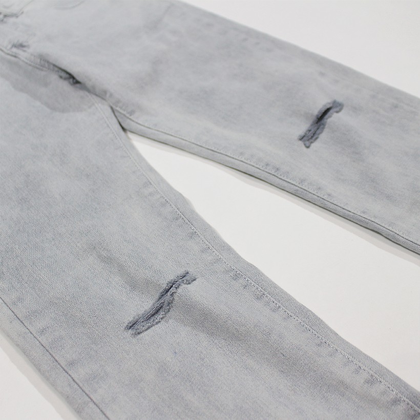 QUẦN JEAN NAM XÁM RÁCH GỐI JEAN CO DÃN [HÌNH  | BigBuy360 - bigbuy360.vn