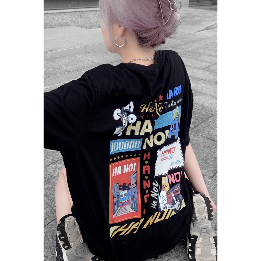 Áo Thun Tay Lỡ UNDER Hà Nội Áo Phông Cotton Nam Nữ Unisex - Oversize Form Rộng phong cách ulzzang