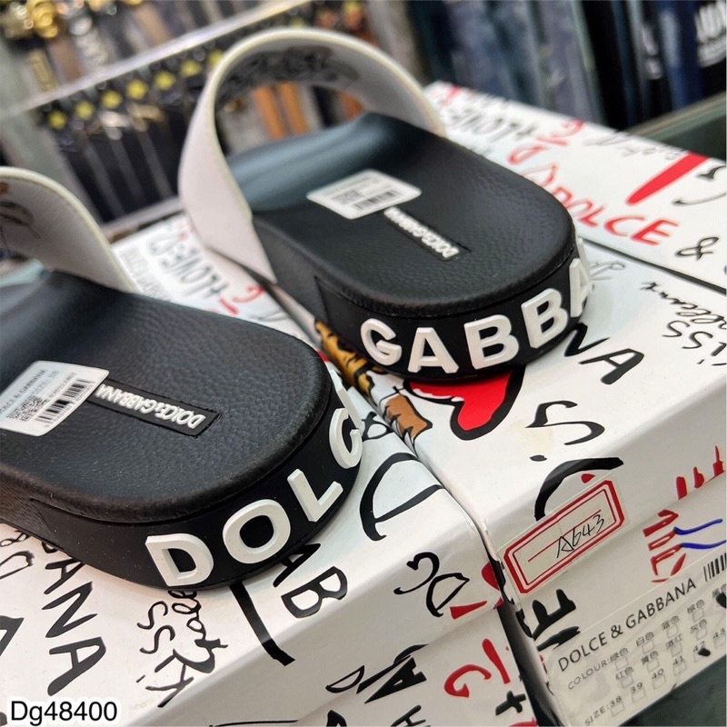 Dép Quai Ngang DG Nam Thêu Hình Siêu Chất - Dép Quai Ngang DG Full Box Cực Xịn