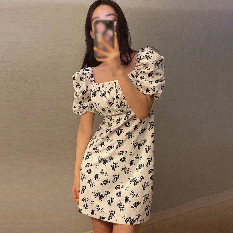 Đầm Nữ Tay Ngắn Kiểu Dáng Vintage Thời Trang Quyến Rũ