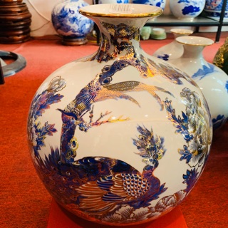 [FREESHIP] BÌNH / LỌ HÚT LỘC VẼ VÀNG 24K HÀNG NGHỆ NHÂN BÁT TRÀNG CAO CẤP NHẤT THỊ TRƯỜNG KHỔNG TƯỚC 29*23cm