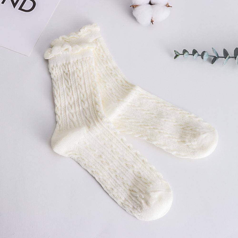 Vớ Ren Thoáng Khí Màu Trơn Phong Cách Lolita Dành Cho Nữ