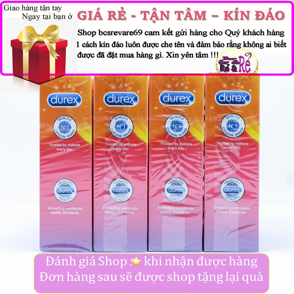 [ GIÁ SỈ ] Combo 2 hộp Bao Cao Su  Durex lớn 12bao tặng 1 hộp nhỏ 3 chiếc