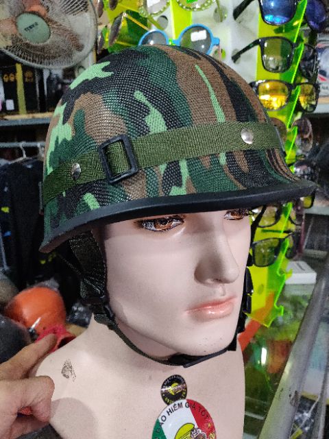 Nón bảo hiểm US bọc lưới camo cao cấp