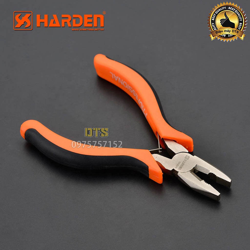 Kìm điện mini trợ lực HARDEN 4.5 inch/ 120mm, thép cao cấp CR-V, thiết kế công thái học, lò xo kép - Tiêu chuẩn châu Âu